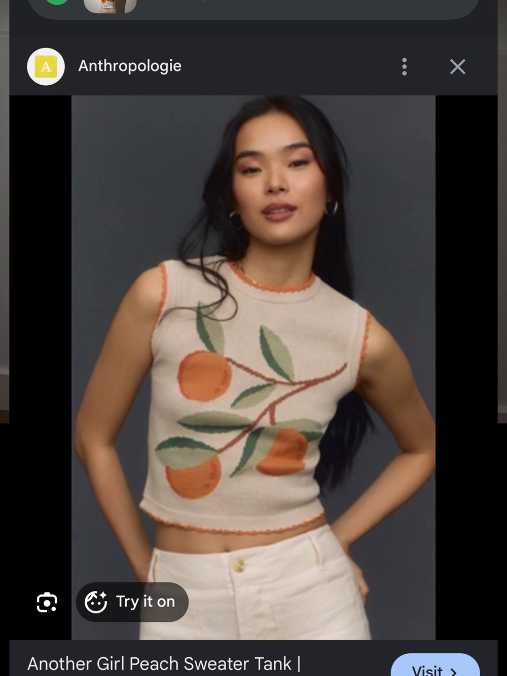 Anthropologie-alike Cream Peach Knit Sweater Tank